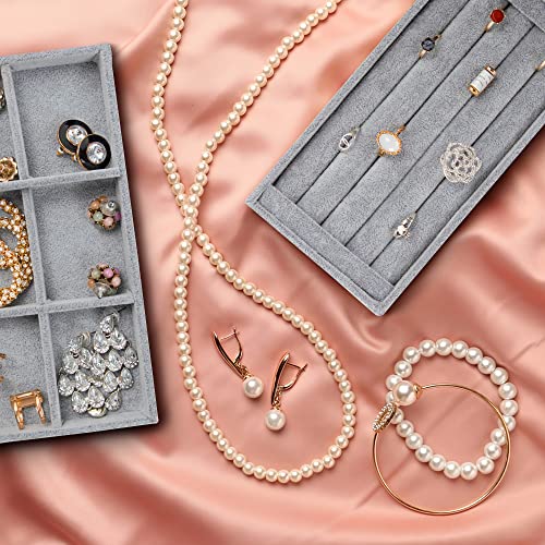 Houseables Jewelry Drawer Organizer, Jewelry Organizer For Drawer, Velvet Tray, Box Divider Inserts, Box Inserts, Flat Stackable Trays, Earring, Ring, Necklace, Bracelet, Display, Vanity Dresser, Safe