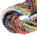 Songxi 5x8mm Natural Blue Aventurine Stone Rondelle Beads, 75PCS Spacer Round Loose Abacus Beads for Jewelry Making, Gemstone for Bracelet Necklace Earrings, Arts and Crafts - color: Blue Aventurine