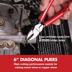 ARROW 3PCS Pliers Set, 6" Needle Nose Pliers, 6" Diagonal Plier, 7" Linesman with Non-slip Handle, Premium Carbon Steel, High Leverage Design - style: 6" Needle Nose/6" Diagonal/7" Linesman