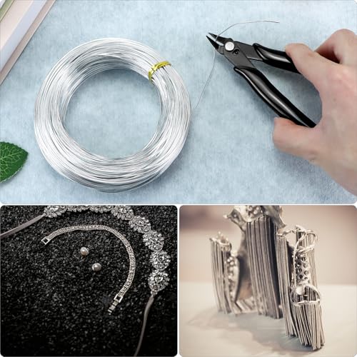 QWORK Bendable Craft Aluminum Wire 18 Gauge 328 FT, Sculpting Wire with Cutter