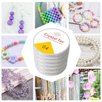 6 Rolls Elastic Bead Thread, 0.4mm Stretchy Bracelet String, Nylon String for Bracelets for Bracelet Making, Clear String for DIY Bead Jewellery Necklace Bracelet - size: 0.4mm