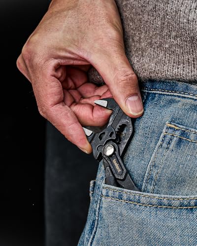 toolant 5-Inch Pocket Adjustable Plier Wrench, Zinc Phosphate CR-V Steel with Smooth Parallel Jaws and Pouch – Compact Portable Wrench for Plumbing, Nuts, Auto & Home Repairs - size: 5inch