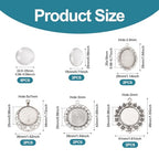 FASHEWELRY 16Pcs Oval Round Bezel Pendant Trays Antique Silver Bezel Blanks Cabochon Setting with Clear Glass Cabochon for Photo Pendant Craft Jewelry Making - color: Oval & Round