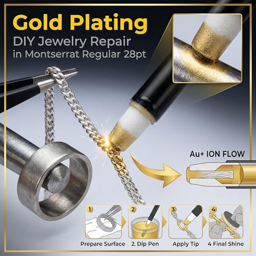 Taidda Gold Plating Pen, Lightweight Portable Silver Gold Plating Tool Electroplating Pen Jewelry Making Accessory for Jewelry Making and Repairing