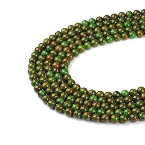 6mm Natural Phoenix Jade Gemstone Round Loose Beads Crystal Stone Bracelet Necklace Accessories Crafts for Jewelry Making DIY,1 Strand 15" - color: Phoenix Jade, size: 6MM