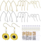 SUNNYCLUE 1 Box 338Pcs Earring Findings Stainless Steel Earring Hooks 108Pcs Fish Hooks Earrings Wires 110Pcs Open Jump Rings 120Pcs Silicone Earring Backs Ear Nuts for Jewelry Making Kit DIY Crafts - color: 338pcs Stainless Steel Ear Hooks Earring Findin