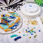 Spritewelry 121pcs/set Tube Beads Chunky Beads for Bracelets Making DIY Acrylic & Glass Beads Noodle Curved Beads Bangle Acrylic Tube Beads for Jewelry Making Earring Necklace Crafts Kits - color: Mixed Color-3