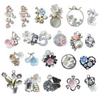 Chenkou Craft Random 20pcs Wholesale Lots Mix Alloy Resin Rhinestone Flowers Pendants Charms Beads Bracelet Necklace Jewelry Findings