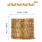 33 Feet 18K Gold PVD Plated Stainless Steel Box Chains Bulk, 2mm 304 Stainless Steel Chain Spool Square Link Box Chain Roll Bulk for Jewelry Making - color: 2MM Gold Square Box Chain