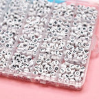 Melius 1450Pcs Acrylic Letter and Number Beads, 4x7mm Alphabetical Flat Round Alphabet Beads in 28 Grid Box for Bracelets, DIY Crafts - color: White-Number, size: 4x7mm