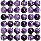 Natural Stone Beads 100pcs 8mm Amethyst Round Genuine Real Stone Beading Loose Gemstone Hole Size 1mm DIY Charm Smooth Beads for Bracelet Necklace Earrings Jewelry Making (Amethyst) - color: Amethyst Purple, size: 8mm