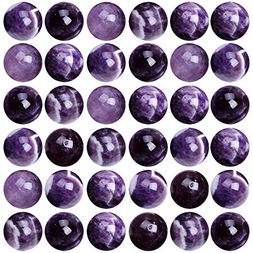 Natural Stone Beads 100pcs 8mm Amethyst Round Genuine Real Stone Beading Loose Gemstone Hole Size 1mm DIY Charm Smooth Beads for Bracelet Necklace Earrings Jewelry Making (Amethyst) - color: Amethyst Purple, size: 8mm