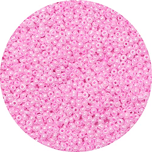 2000pcs 4mm 6/0 Pink Glass Round Seed Beads for DIY Craft Projects - Bracelets, Necklace, Jewelry Making - color: Lotus Pink, size: 4mm