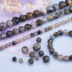 Cheriswelry 177pcs 6-12mm Round Natural Dragon Veins Agate Beads Loose Spacer Ball Beads 1mm Hole Gemstone Crafting Beads for DIY Earring Bracelet Necklace Jewelry Making - color: Natural Dragon Veins Agate