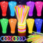 SHQDD 100 Glow Sticks Bulk Party Pack, 8” Neon Glow Sticks, DIY Glowsticks with Connectors Bracelets & Necklaces, Glow in the Dark Party Supplies for Kids, Adults, Parties, Halloween & New Year - style: 100PCS