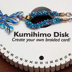 The Beadsmith Round Kumihimo Disk, 6 inch Diameter, 0.75” (20mm) Thick Double Dense Foam, 64 Numbered Slots, Jewelry Tools for Braiding