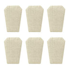 MOOCA 6 Pcs Set Beige Linen Mini Earring Stand Necklace Chain and Pendant Display Stand, Jewelry Display Holder Stand, Jewelry Showcase, 3 1/4 in Height - color: Beige Linen