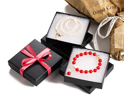 GEFTOL Jewelry Gift Boxes 20 Pack 3.5x3.5x1 Inch Cardboard Jewelry Boxes,Small Gift Boxes for Jewelry Earrings Necklaces Handmade Bangles Bracelets(Black) - color: Black, size: 3.5x3.5x1 Inch (Pack of 20)