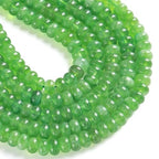 76pcs 5x8mm Natural Stone Green Jade Rondelle Spacer Loose Beads Abacus Disk Stone Round Loose Gemstone Beads for Jewelry Making DIY Bracelet Necklace - color: Green Jade Stone