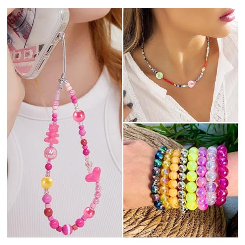 Craftdady 12mm Colorful Acrylic Round Beads for Bracelet 20Pcs AB Color Chunky Bubblegum Beads Loose Spacer Plastic Bubble Gum Ball Beads for DIY Craft Necklace Keychain Jewelry Making