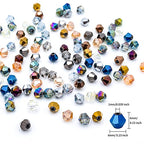 900pcs 6mm Crystal Beads Bicone Bracelet Bead Faceted Glass Beads for Jewelry Making DIY Necklace Earring Suncatcher Crafts (Metallic Colors) - size: 6mm