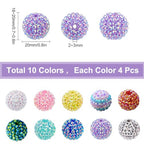 SUNNYCLUE 10 Styles 20mm Resin Rhinestone Beads Acrylic Round Chunky Beads for Jewelry Making Large Resin Berry Charms Bracelets Earrings Supplies Mixed Color DIY Craft - color: 40pcs 20mm Rhinestone Beads