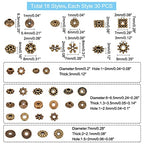 PH PandaHall 540pcs Tibetan Spacer Beads 18 Style Antique Bronze Metal Bracelet Beads Flower Geometric Alloy Jewelry Bead Spacers for Bracelet Necklace Jewelry Making DIY Craft 5-9mm - color: 18 Styles Antique Bronze - 540pcs