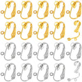 20pcs Clip-on Earring Converters, Easy Open Loop Clips on Earring Backs Converter Components, Hypoallergenic Ear Wire Hooks Components Findings for Non-Pierced Ears- Silver & Gold - color: Silver & Gold-20pcs