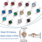 UNICRAFTALE Rhinestone Charms Pendants Link Connectors Birthstone Charms Crystal Glass Linking Pendant Diamond Connectors for Earring Necklace Bracelet Jewelry Making