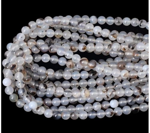 90pcs Adabele AAA Natural Black Flower Agate Healing Gemstone 4mm (0.16 inch) Small Round Loose Beads Gem Stone Spacer for Craft Jewelry Making GC16-4 - color: Black Flower Agate, size: 4mm (90pcs/1 Strand)
