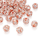 Craftdady 30Pcs 12mm Crystal Rhinestone Rondelle Spacer Beads Rose Gold Disco Ball Loose Beads for Jewelry Making Hole:3mm - color: Rose Gold-12x10mm