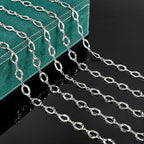 UMAOKANG 2 Yard Silver Chain for Jewelry Making Hollow Oval Chain Necklace Bracelet DIY Jewelry Supplies Findings - color: Silver Hollow Oval