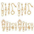 PH PandaHall 18K Gold Plated Brass Hook Clasps S Hook Ring Toggle Clasps 18pcs 9 Styles Toggle Jewelry Clasp End Clasp Connectors Jewelry Closure for Bracelets Necklaces Christmas DIY Crafts Gifts