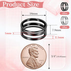 2 Pieces Jump Ring Opener Tool, Stainless Steel Split Connector Ring Opener and Closing Finger Tool for Jewelry Makers Craft Projects Supplies (17mm Black and Silver) - color: 17mm Silver+Black 2pcs