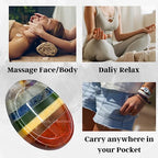Amazing Gemstone 7 Chakra Worry Stone Meditation Crystals and Healing Stones - color: 7 Chakra