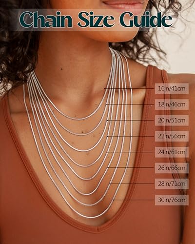 YADOCA Silver Chain Necklace For Women Non Tarnish - 1mm Thin & Strong Stainless Steel Necklaces Chains 3Pcs Hypoallergenic Waterproof Summer Beach Jewelry Gift Size 16 18 20 22 24 28 30 Inches