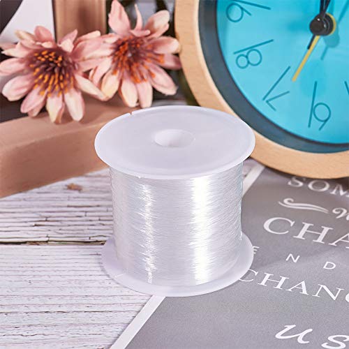 PH PandaHall 109 Yards 0.25mm Clear Fishing Line Invisible Nylon Thread Jewelry String Wire Crystal Beading Cords String for Party Christmas Decor, Seed Beads Jewelry Bracelet Making - size: 0.25mm