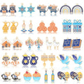 MARFOREVER 40 Pcs/20 Pairs Hanukkah Charms for Jewelry Making, Chanukah Blue White Enamel Charm Star of David Bangle Pendants for Bracelet Necklace Earrings Making Hanukkah Gift Decoration Accessories - style: Hanukkah