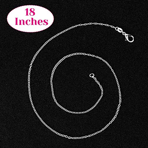36 Pack Chain Necklace Bulk for Jewelry Making, Cridoz Necklace Jewelry Chains Silver Plated Necklace Chains for Necklace Jewelry Making, 1.2 mm (18 Inches) - size: 18 Inches