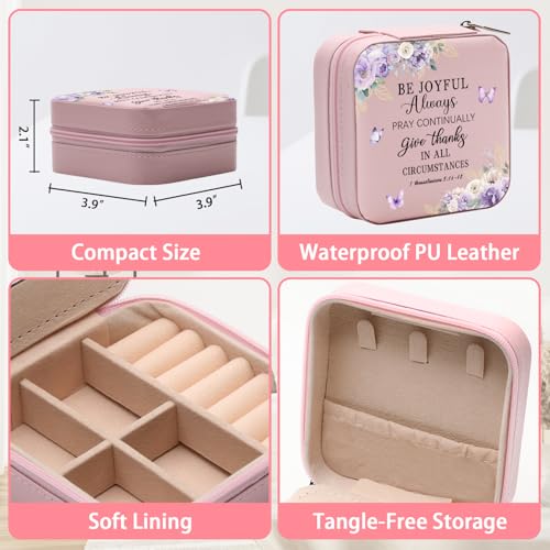 GAOLZIUY Christian Jewelry Box Gifts for Women, Spiritual Religious Gifts for Women Faith, Prayer Bible Verse Gratitude Travel Jewelry Case for Female Friend, Bestie, Sister - color: Christian - 05