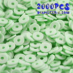 2000pcs Cyan Green Clay Beads for Bracelets Making, Flat Round Polymer Clay Beads 6mm Spacer Heishi Beads for Jewelry Making Earring Bracelets Necklace - color: Cyan Green 28