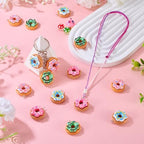 Cheriswelry Cup Cake Resin Pendants Lovely Food Sweet Dessert Dangle Charms Links Hanging Ornament with Metal Loop Fruit Pendants for Key Chains Bracelet Necklace Jewelry Making - color: Mixed Color-Donut