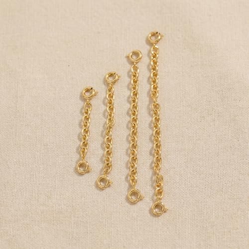 FAMARINE Gold Silver Necklace Extender Chains for Women - color: gold B