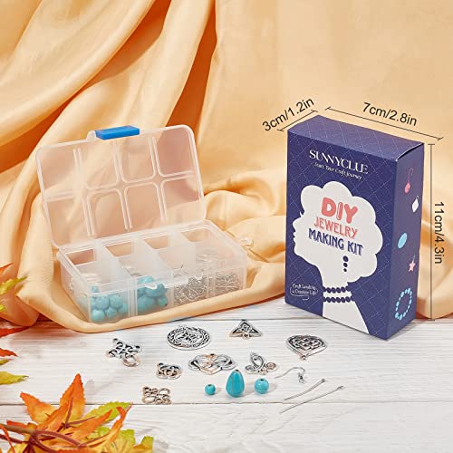 SUNNYCLUE 1 Box DIY Make 10 Pairs Trinity Knot Earring Making Starter Kit Tibetan Style Celtic Knot Links Charms Heart Pendant Turquoise Beads Findings for Women Adults DIY Earring Jewellery Making - color: Celtic Knot Earrings 7