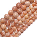 70PCS Natural 8MM Healing Gemstone, Sunstone Energy Stone Round Loose Beads, Semi-Precious Crystal Beads with Free Elastic String for Jewelry Making DIY - color: Sunstone, size: 8MM