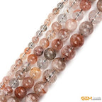 GEM-Inside 63Pcs 6mm Round Natural Brown Super Seven Quartz Gemstone Semi Precious Chakras Stone Beads for Bracelet Necklace Jewelry Making Strand 15"