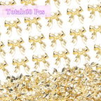 60 Pcs Alloy Gold Bow Bowknot Charms, Gold Bow Tie Pendant Charms Bulk for Jewelry, Bowknot Pendants Earring Charm Necklace Bracelets DIY Crafts Supplies - color: Set-2
