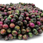 ABCGEMS High-Flash Galaxy Tiger's Eye Beads from Africa (Blend of Green & Purple Hues that Mimic The Beauty of The Galaxy) DIY Jewelry Making Beading Supplies - Smooth Round 10mm - color: Galaxy Tiger Eye- Green (Africa)