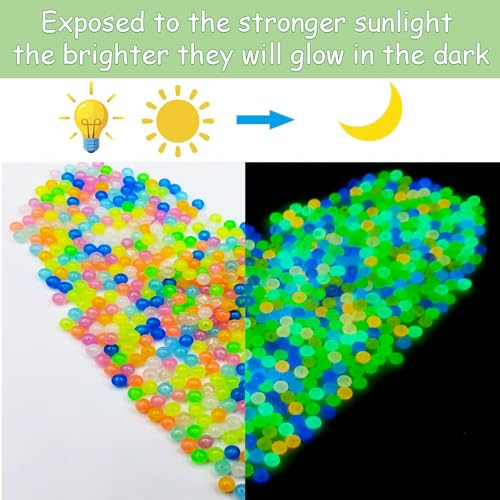 400pcs Glow in The Dark Mixed Acrylic UV Color Changing Bracelet Beads - 10mm Sun Sensitive Plastic Glow Beads Bulk for Jewelry Making - color: Mixed Colors 10mm Round Beads