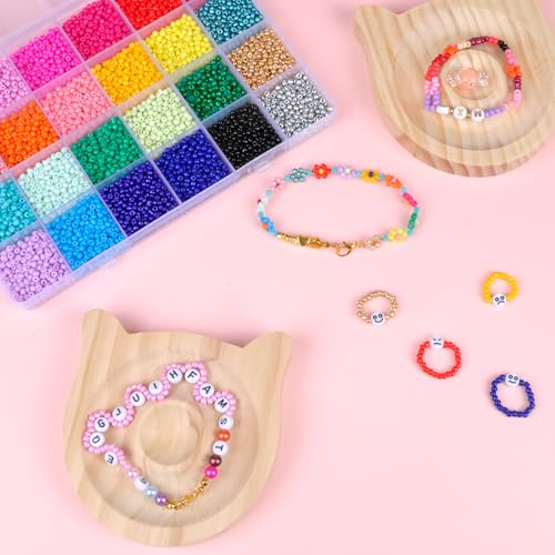 SJZWSD Friendship Bracelet Making Kit– 6 Boxes of Pony, Seed, Clay & Letter Beads, UV Glow in The Dark Beads, Tools & Charms – Jewelry Craft Kit for Kids & Adults - color: GlowMuse
